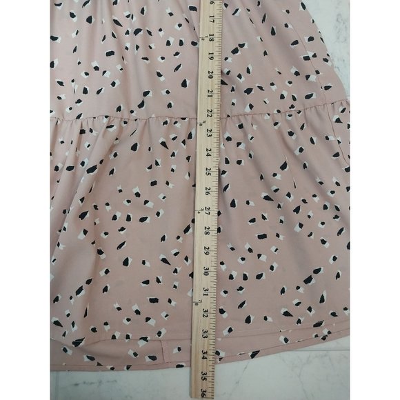 Andree by Unit Pink Tiered Flowy All Over Print Dress Sz Small - Picture 12 of 12